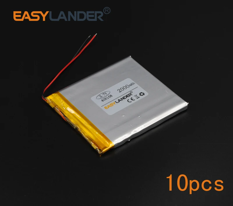 

10pcs/Lot 3.7V 2000mAh 406168 Polymer Li-ion Battery For Consumer electronics safety lamp Tablet PC Power Bank PDA Portable