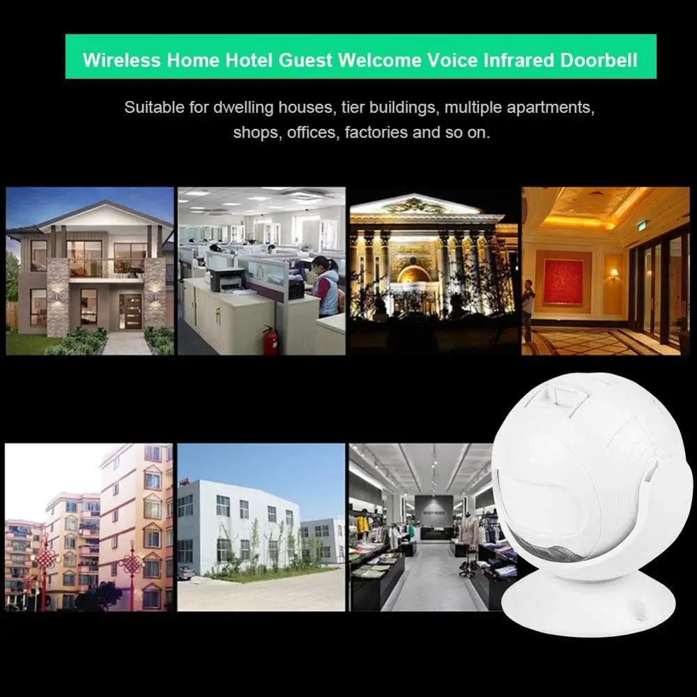 

Infrared Motion Sensor Alarm Detector,4-Level Volume Adjustment,9 Chime Tunes,PIR Motion Detector Alert for Home,Shop,Store