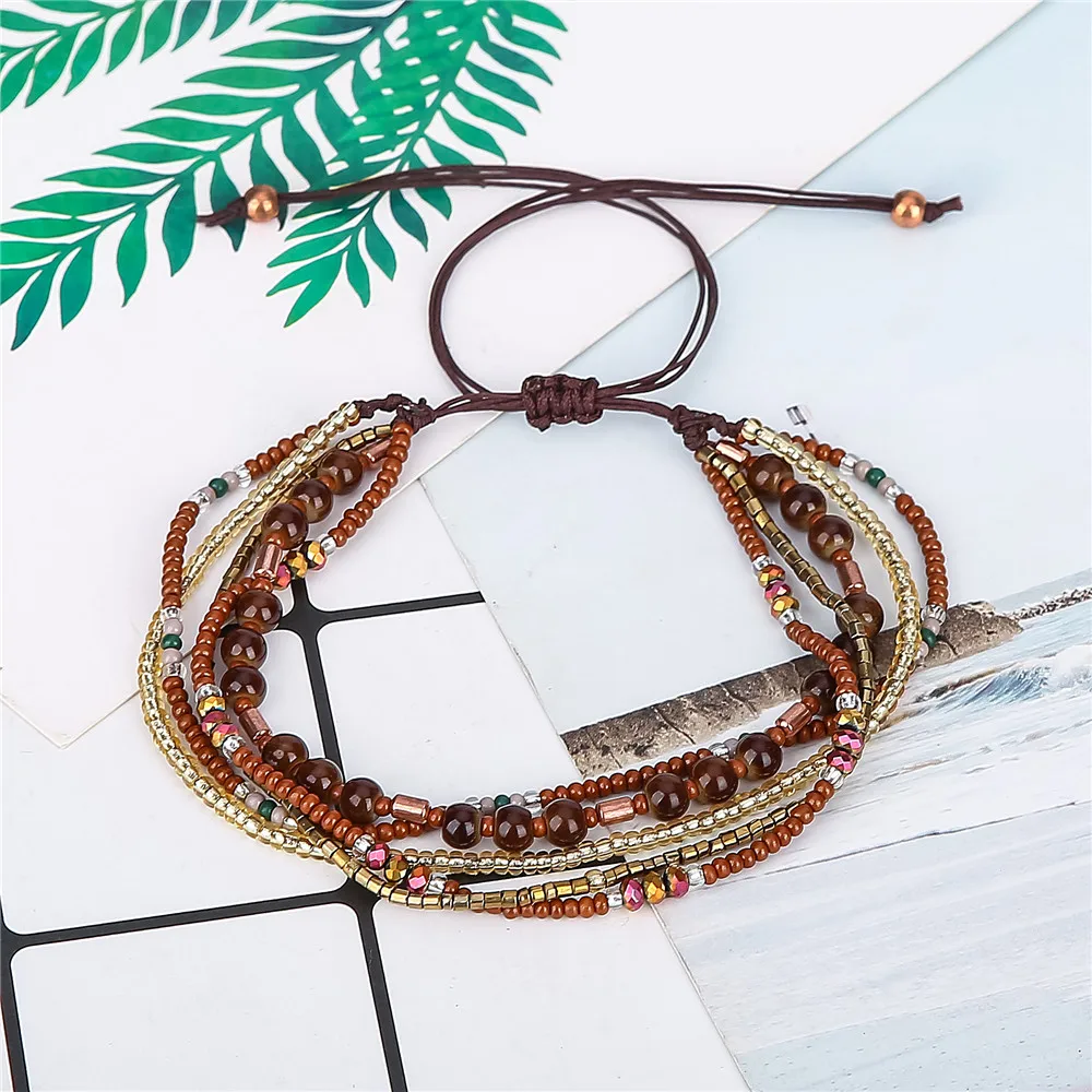 Bohemia Style Thin Beads Bracelet Multi-layer Colors Friendship Boho  Bracelets&Bangles Charm Couple Beach Jewelry For 2018