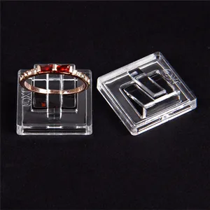 TONVIC 100 шт. пластиковый держатель для дисплея с кольцом прозрачный держатель подставка квадратный базовый органайзер, подставки высокого качества