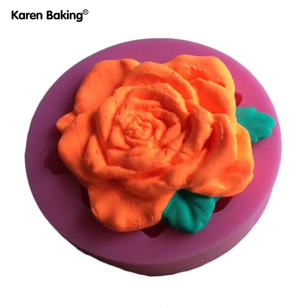 Красивый цветок Роза Форма помадка 3D формы силиконовые свечи сахара ремесленные