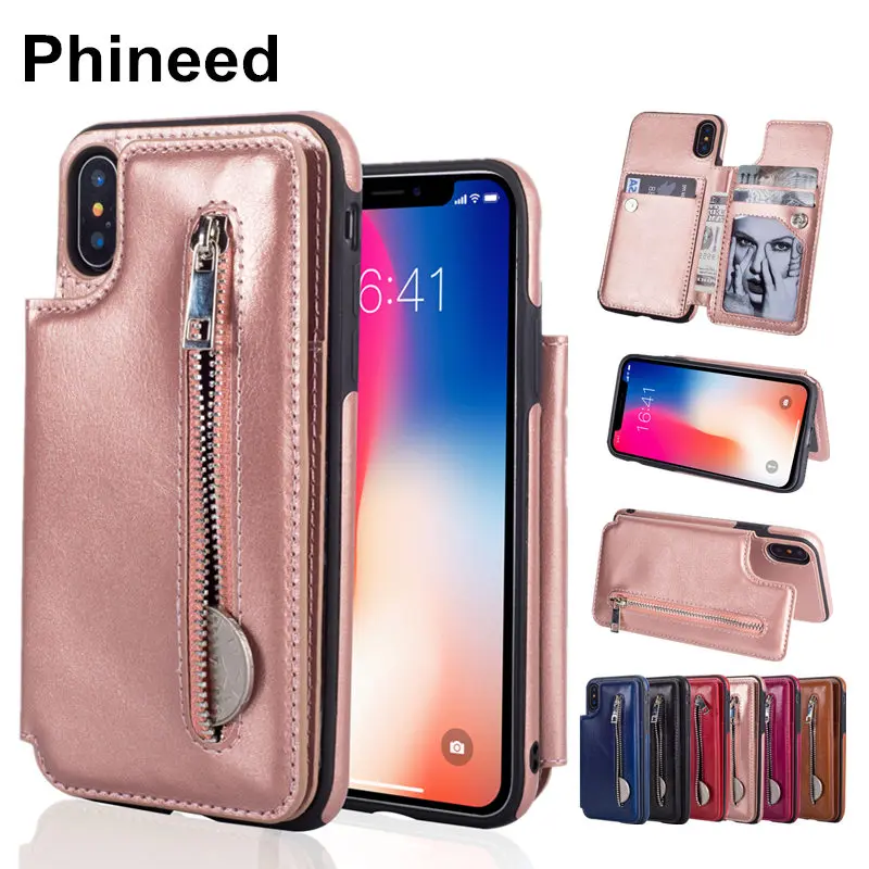 Роскошный чехол Etui Funda для Iphone X XS 7 8 6 6s Plus деловой кошелек из искусственной кожи с