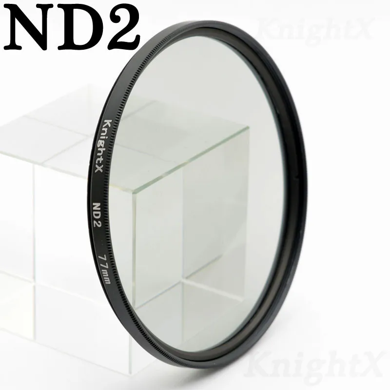 ND2 filter KnightX Градуированный nd2 nd 49 52 55 58 62 67 72 77 мм Комплект фильтров для объектива для sony цифровой зеркальной камеры Canon Nikon a77 eos 600d 70d eos a6000 фото d5200 Градуированный - Цвет: ND2 filter