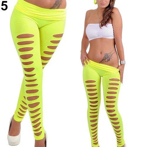 Новое поступление женские сексуальные яркие цвета полые рваные Эластичные