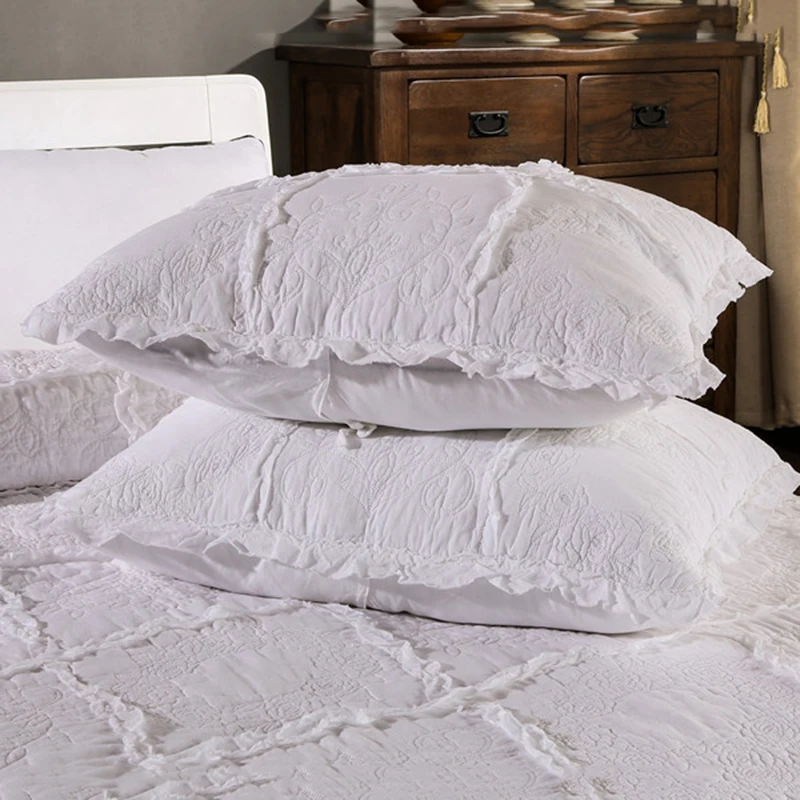 ROMORUS роскошный Дворцовый стиль 3 шт./комплект белое 100% хлопковое стеганое