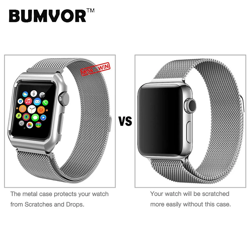 Bumvor Milanese Loop ремешок для Apple Watch Series 4 Band Watchstrap Нержавеющая сталь 44/40 мм iwatch 1/2/3 42/38