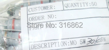 

5 Вт 3.3 К 5w3. 3 К углерода Плёнки Resisto-R 5% 50 шт./лот Бесплатная доставка