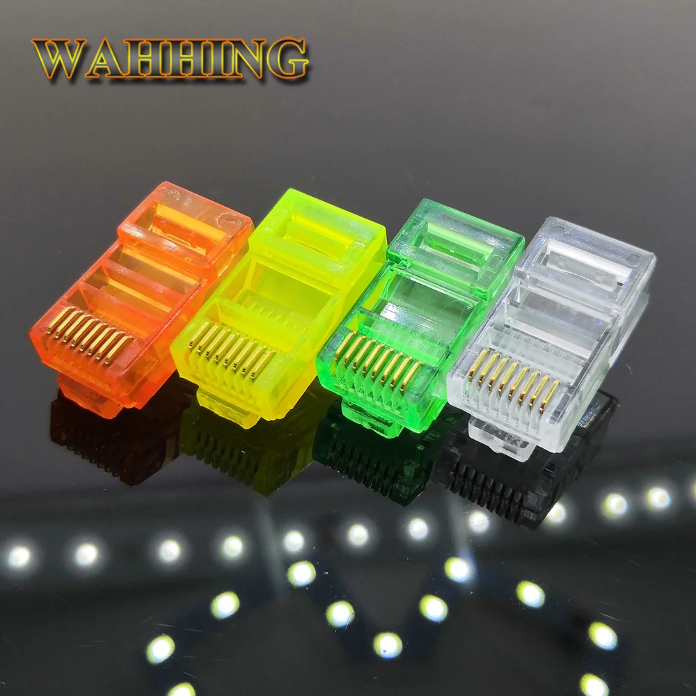 25 шт. 8Pin RJ45 разъем CAT5 CAT5e модульный кабель Вилки сети Ethernet Красочные Разъем