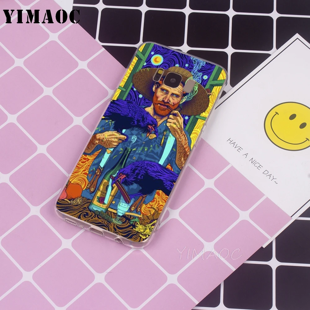 YIMAOC Vincent Willem van Gogh Soft Case for Galaxy j3 j5 j6 j7 A5 2016 2017 A6 A9 2018 Note 8 9 S7 edge S8 S9 S10 Plus S10e |