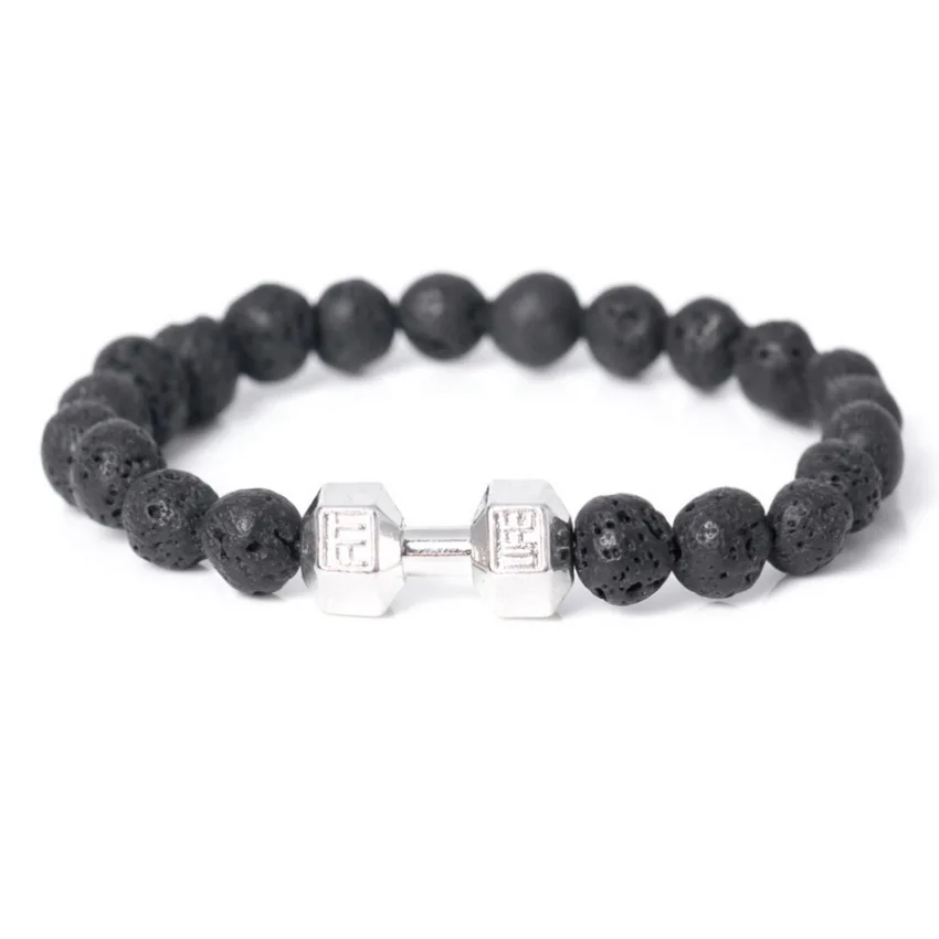 2017 Модный высококачественный браслет сделай сам из лавового камня с бусинами