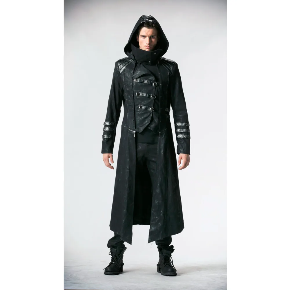 Kopen Punk Rave Mode Mens Punk Streampunk Visual Kei Gothic Lange & Korte Jasje Hoodie Y364