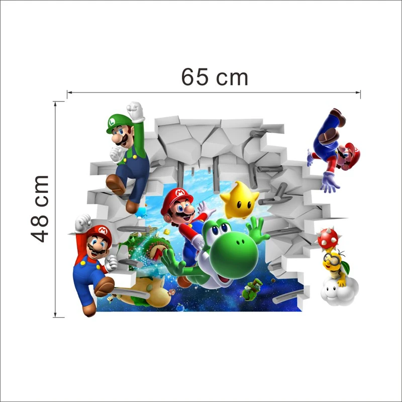 

Cartoon 3d Super Mario Wall Stickers For Kids Room Home Decoration Boys Wall Decals Pvc Mural Art Classical Game Posters
