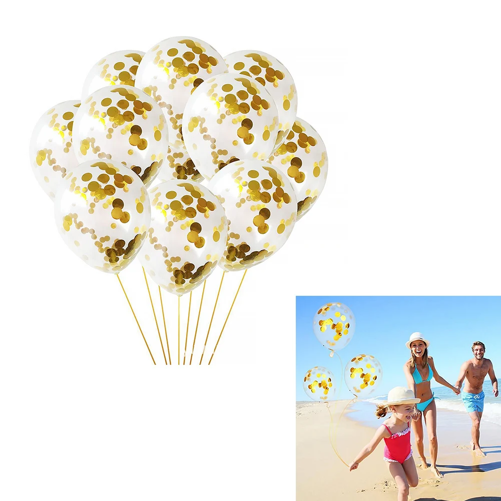 10 шт./лот прозрачные воздушные шары Золотая Звезда конфетти из фольги с днем