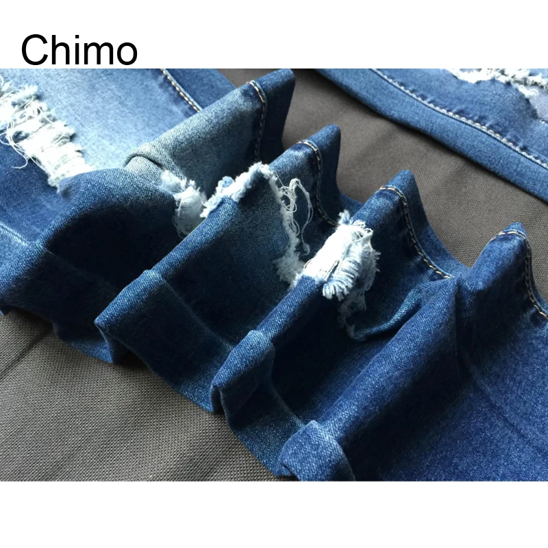 2019 Vintage Streched Holes Ripped Jeans For Women Fashion 100% Cotton Denim Skinny Pencil Pants Boyfriend | Женская одежда