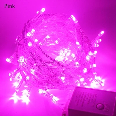 pink Световые струны гирлянда AC220V110V 10M100 светодиодный 20 м Рождественский праздничный свадебный Декор светодиодный светильник - Испускаемый цвет: pink