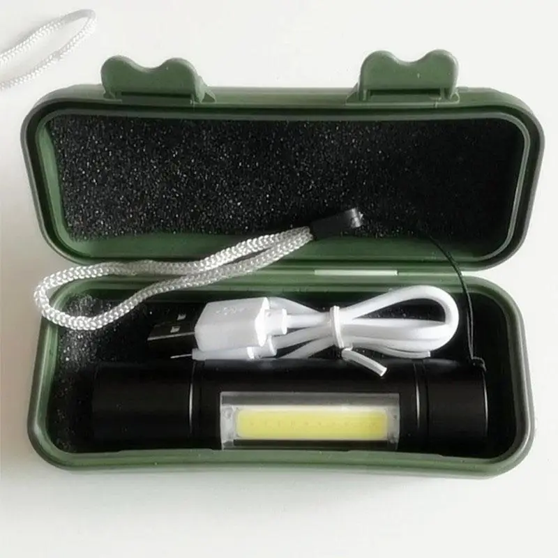 HobbyLane Mini USB зарядка CREE Q5 XPE + COB мощный фонарь для работы практичный фонарик