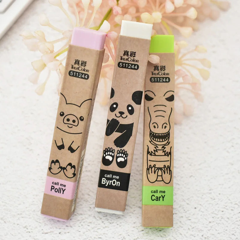 10 шт./лот Truecolor Kawaii прямоугольник Цветной 2B Карандаш резинкой для детей Подарки