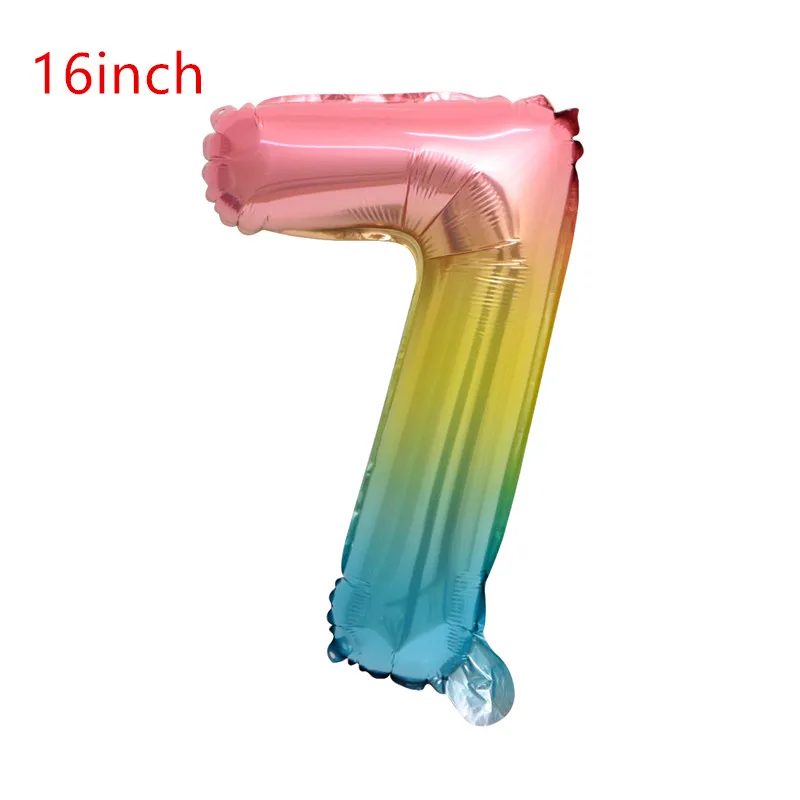 16inch 7 32 дюйма шара с цифрой на возраст 1, 2, 3, 4, 5, количество цифр гелиевая фольга шарики, День подарков будущей матери 1st День рождения Свадьба Декор шарики принадлежности - Цвет: 16inch 7