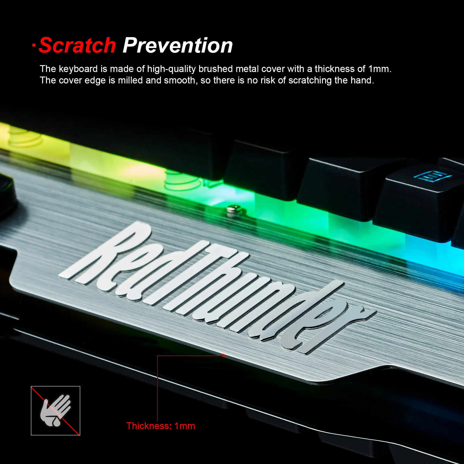 Игровая клавиатура RedThunder K900 RGB, механическая, похожая на русский, испанский, французский, многоязычная, металлический чехол для планшетного компьютера
