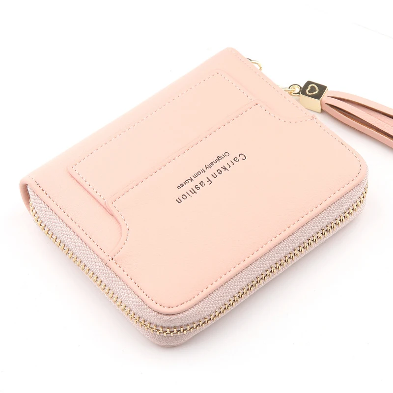 Женский кошелек с квадратным карманом для денег дизайнерский на молнии надписью