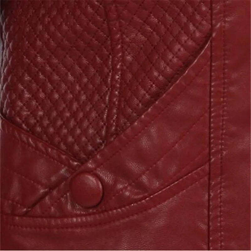 Spring Autumn Leather Jacket For Middle-aged Women Soft PU Faux Leather Coat