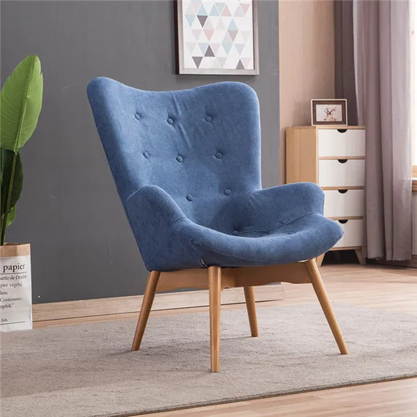 Blue Color Mid Century современное расслабленное кресло, контурное кресло, мебель для гостиной, приглушенное тканевое кресло для рук, тканевое обивное кресло с акцентом - Цвет: Blue Color