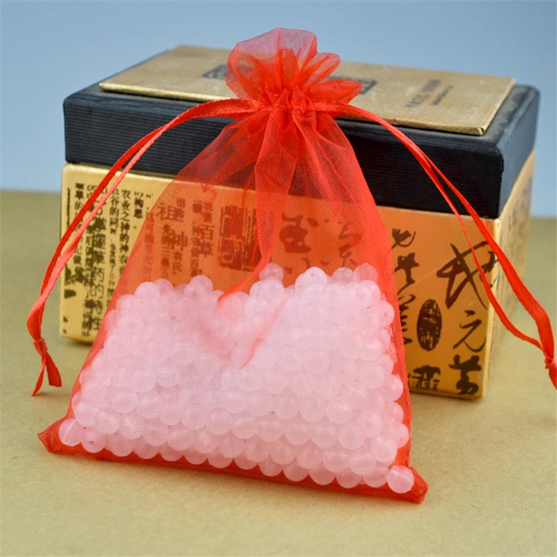 

17x23cm red color Drawable Organza Jewelry Bags Embalagem Para Presente Christmas Wedding Gift Bags 100pcs/lot Wholesale