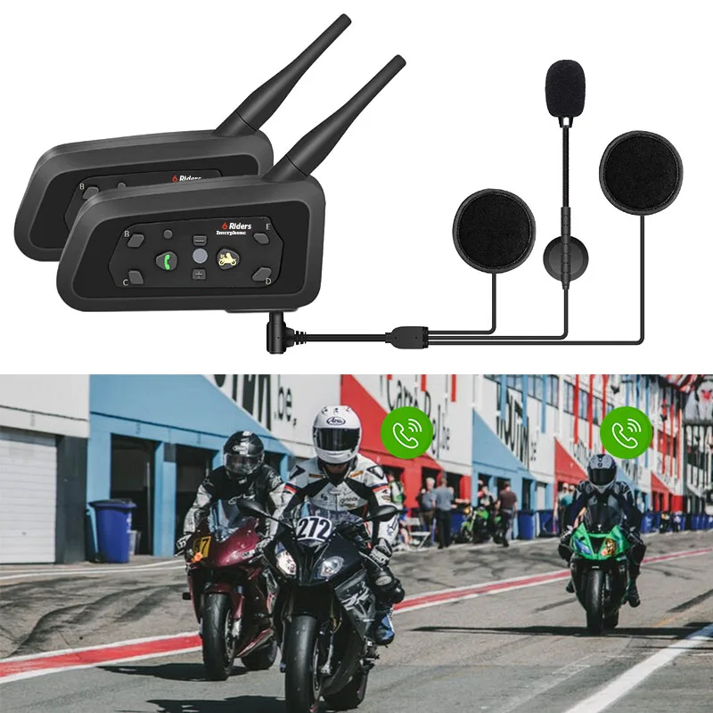 2 шт. R6 мотоцикл Bluetooth шлем гарнитуры домофон громкой связи гарнитура для диктора 6