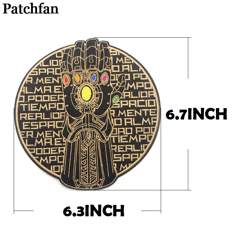 Patchfan Thanos Infinity Gauntlet вышитая железная нашивка para одежда аппликации Косплей Сумка значки-наклейки A2022