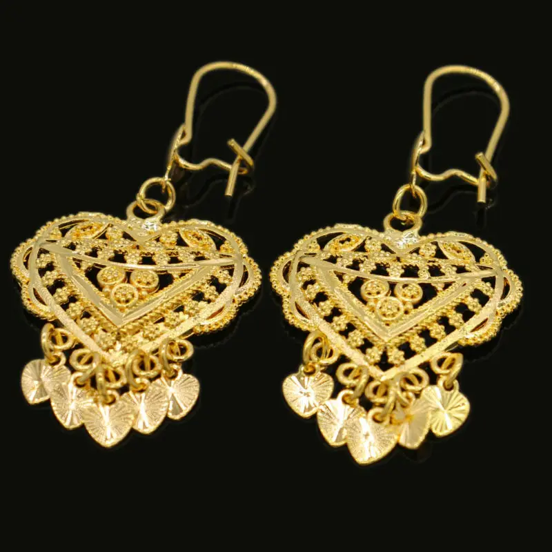 Золотые серьги в форме сердца золотого цвета эфиопские африканские/индийские