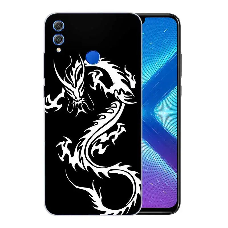 Красивый рисунок дракона матовый мягкий с рисунком из ТПУ чехол для Huawei Honor V20 8X 7 8