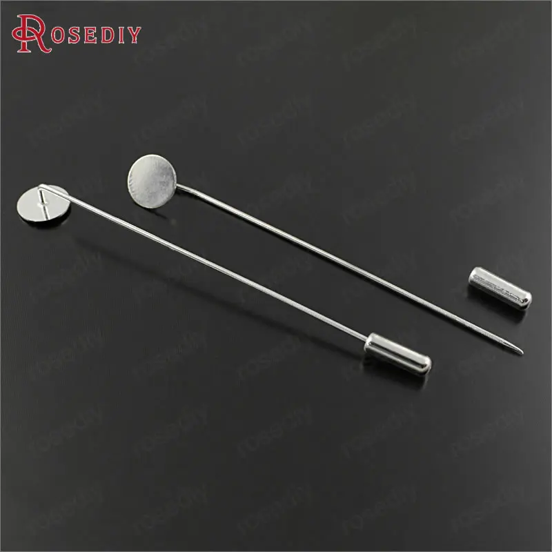 20PCS with stopper Can paste Round Disk Brass Brooch Base Pins Hat Jewelry Accessories Findings Wholesale | Украшения и