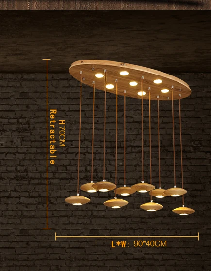 Современный винтажный овальный деревянный светильник в форме эллипса