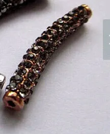 

100pcs 6x30mm Vintage Rhinestone Brass Crystal Connector ,Bar Tube Hematite Gunmetal Antique Silver Rose Gold Black Assortment F