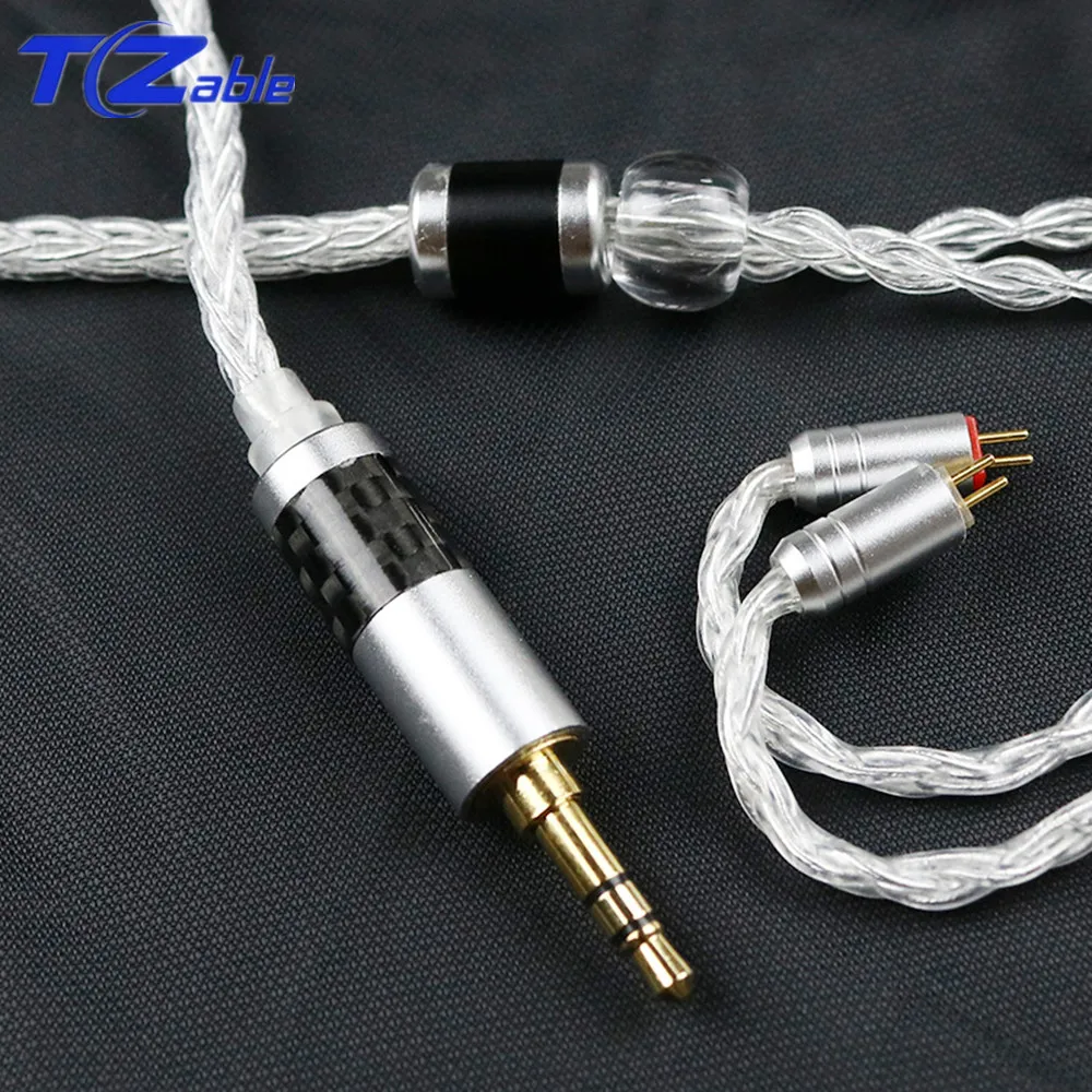 3 5 мм Hifi кабель для наушников с одним кристаллом медный посеребренный провод MMCX 0