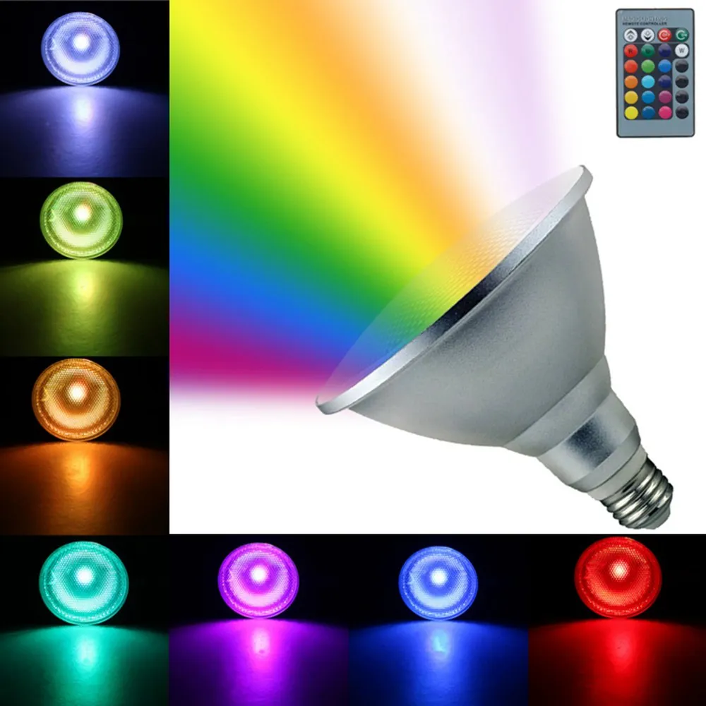 E27 Par38 светодиодный RGB Точечный светильник лампа 15 Вт 85 В постоянного тока 265 V