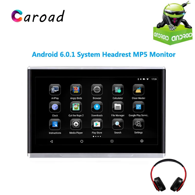 Caroad 10 1 дюймовый Android 6.0.1 автомобильный монитор на подголовник HD 1080P видео