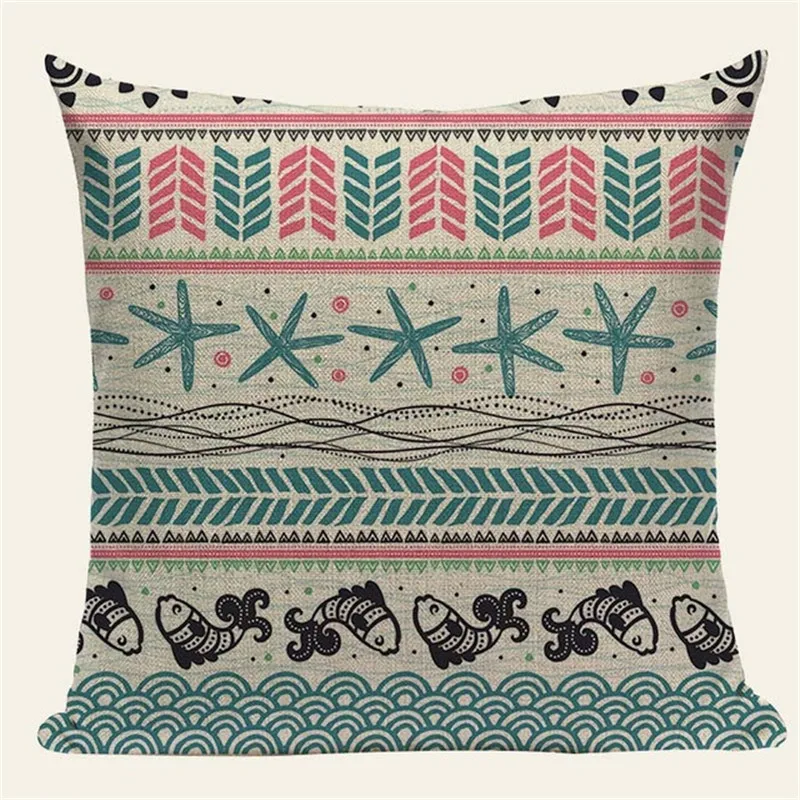Bohemia Style Ethnic Printing Cushion Covers Linen Throw Pillow Case Sofa Car Seat Home Decorative Custom Geometry Lovely|Наволочки| |