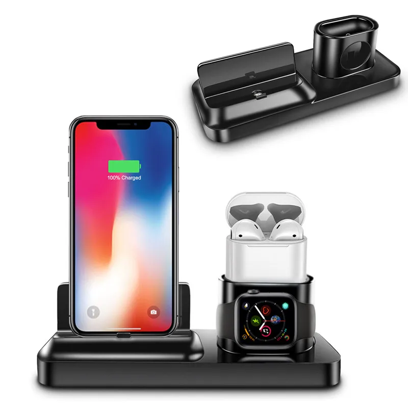 Зарядная док-станция держатель для iPhone X XR XS Max 8 7 6 для Apple Watch Air Pods зарядное устройство Подставка для док-станции Магнитный зарядный кабель головка