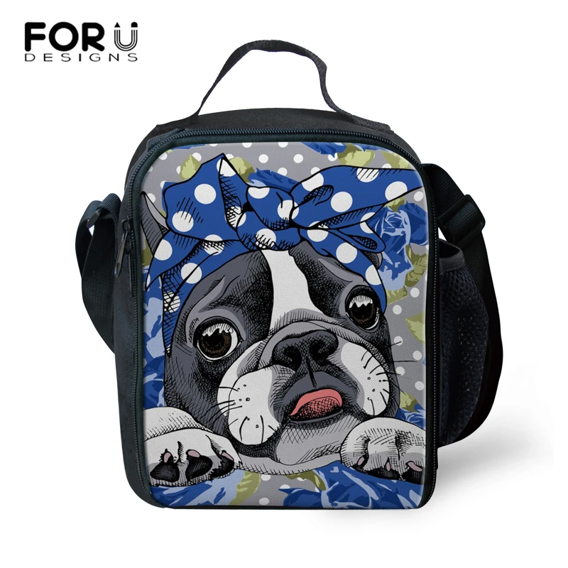 

Лидер продаж FORUDESIGNS! Детская сумка-тоут для обеда, вместительные сумки для обеда для пикника и пикника для женщин, сумки с рисунком Boston Terrier