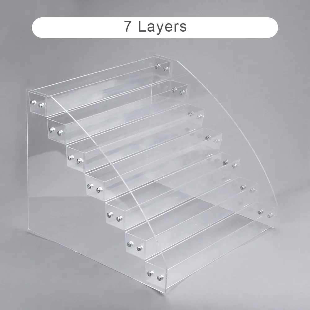 7 Layers От 1 до 7 ярусов лак для ногтей инструменты для дизайна ногтей акриловый держатель подставка маникюрная стойка Косметика стеллаж для хранения Макияж Полка чехол - Цвет: 7 Layers