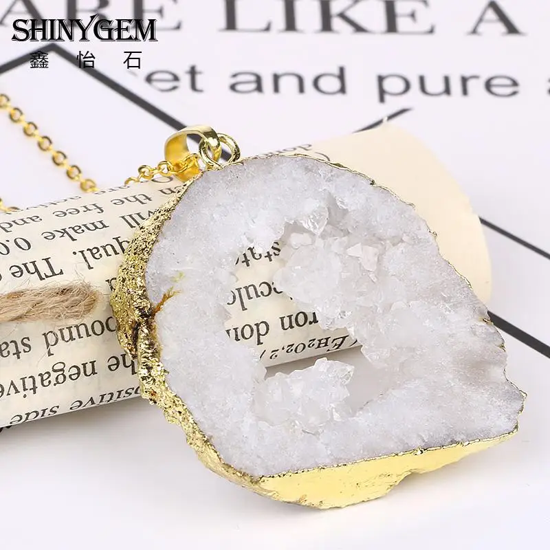 Ожерелье из натуральных ювелирных изделий Bijoux Femme ожерелье с белыми кристаллами