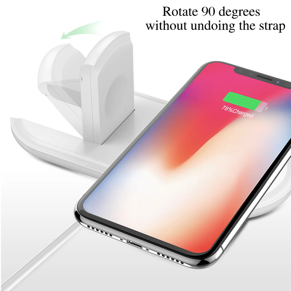 GIVENONE 10 Вт Беспроводной Зарядное устройство для iPhone х XR XS Max чехол Apple Watch 4 версия 1 2