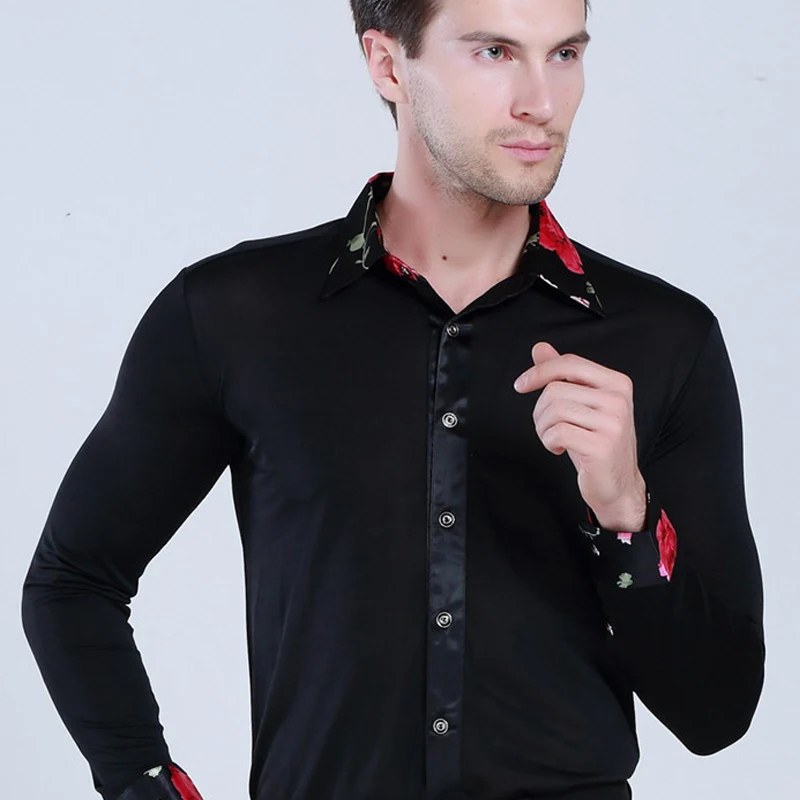 Мужская рубашка для латинских танцев мужские бальные рубашки мальчиков