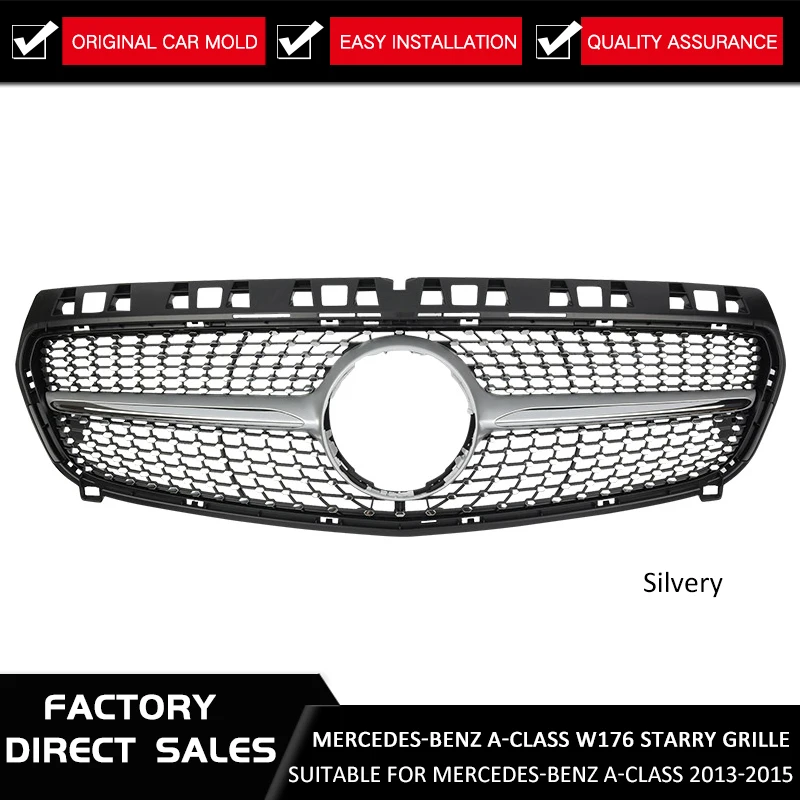 Алмазная передняя решетка подходит для Mercedes Benz A-CLASS W176 a180 200 a250 260 A45 2013-15 авто
