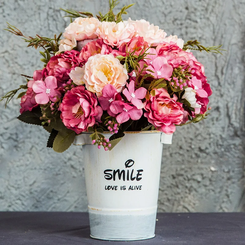 3 шт. пионы искусственные цветы Китай высокое качество шелковая Цветочная