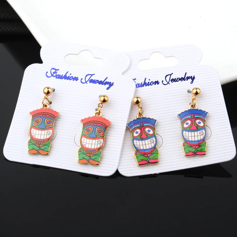 1 пара японского аниме мультфильм милый клоун Piecring Earstud серьги ювелирной эмалью