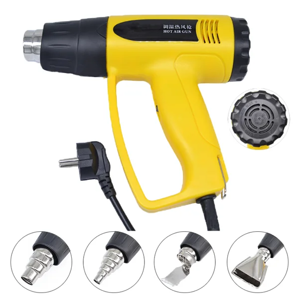 

JIGUOOR 2000W 220V Heat Gun Industrial Electric Hot Air Gun EU Plug 4 Nozzles