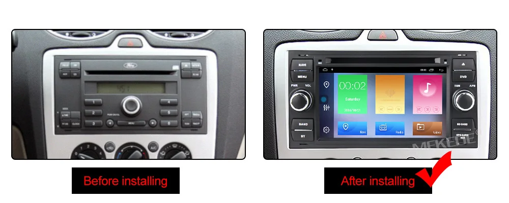 MEKEDE 1024X600 2+ 32G 2 Din Android 9,1 автомобильный dvd мультимедийный плеер gps для Ford Mondeo Focus Transit C-MAX S-MAX Fiesta Автомагнитола