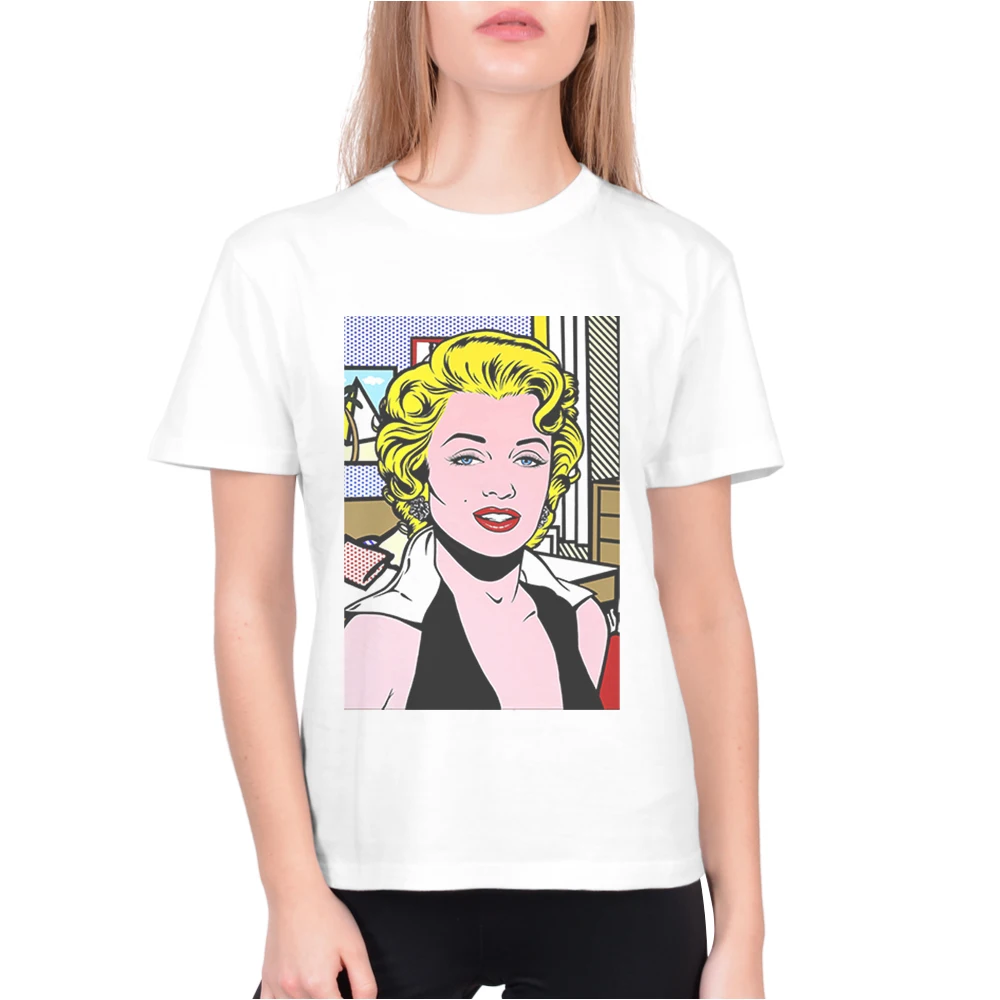 

New Arrival Marilyn Monroe Printing Woman Clothing Female Summer Tee Tops Short Sleeve White Women Tshirts Poleras Mujer Verano